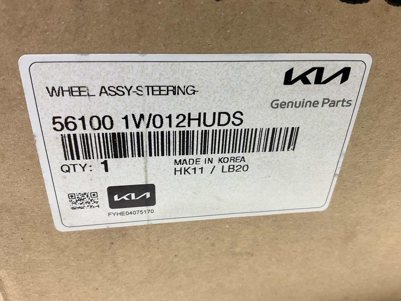 NEW GENUINE Base Model Steering Wheel OEM For 2012-2015 Kia Rio 561001W012HUDS