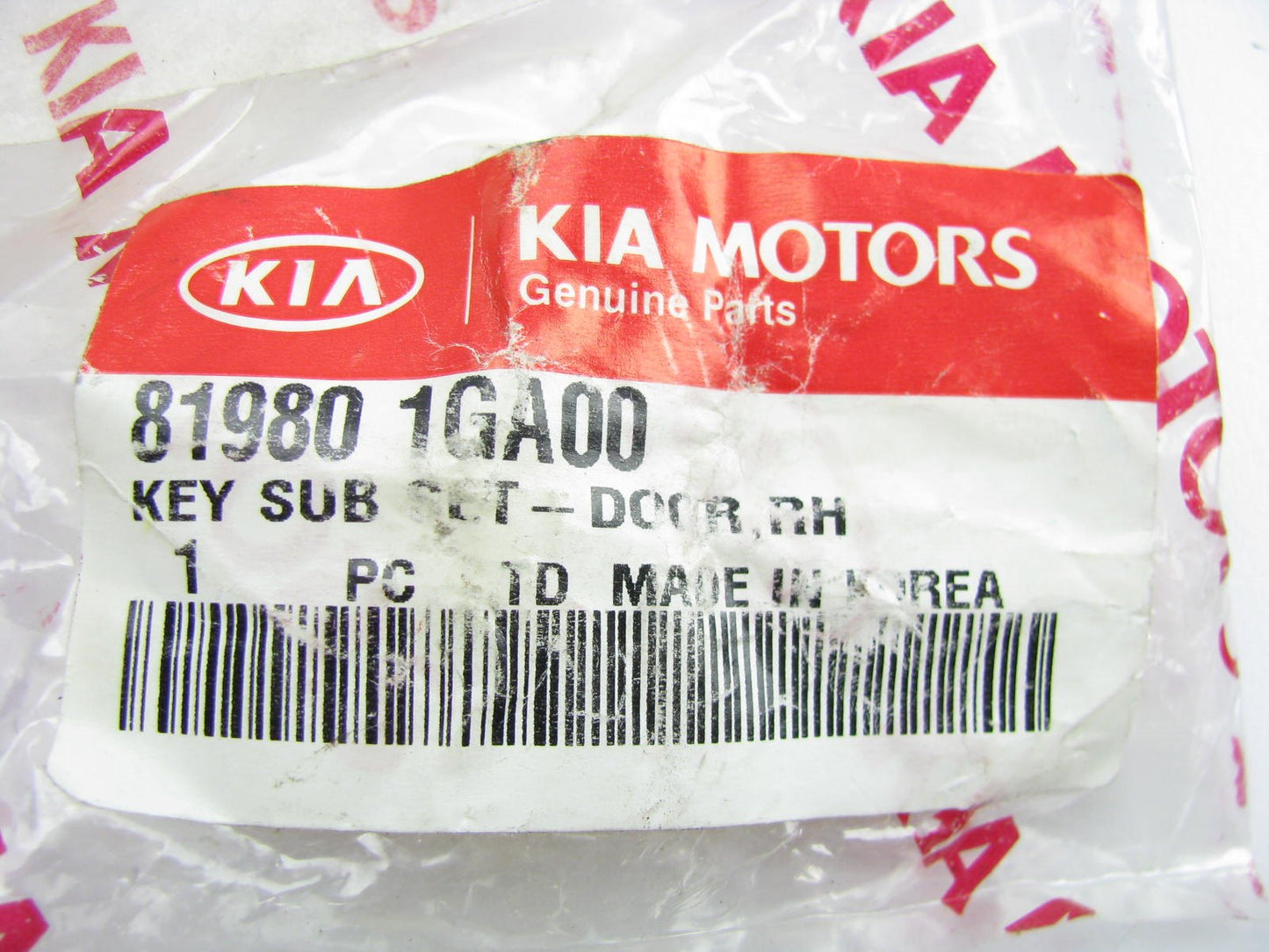 NEW - OEM 819801GA00 Front Right Door Lock Cylinder W/ 2 Keys For 2006-2009 Rio