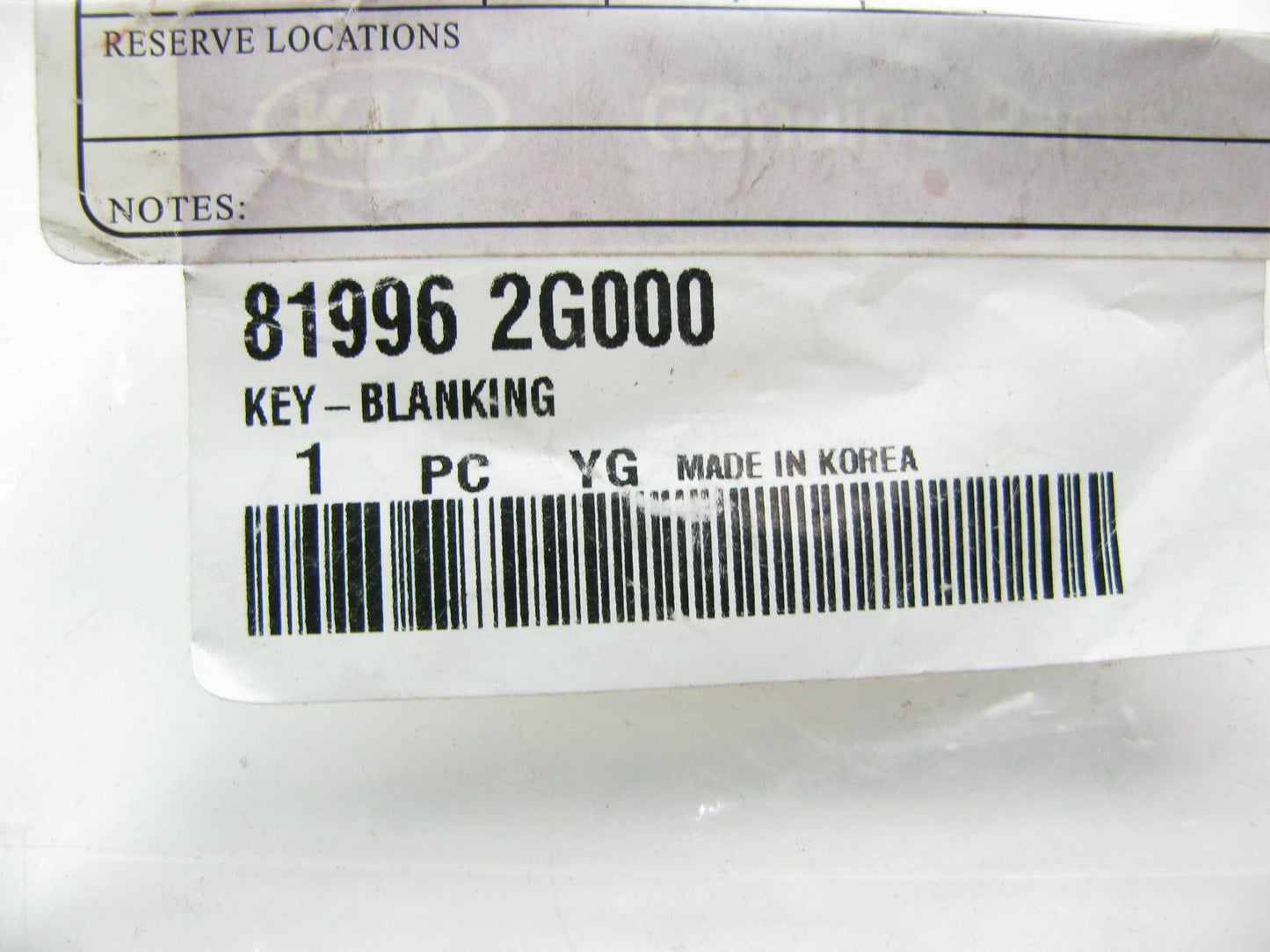 UNCUT Key Blank OEM For 06-09 KIA Optima 819962G000
