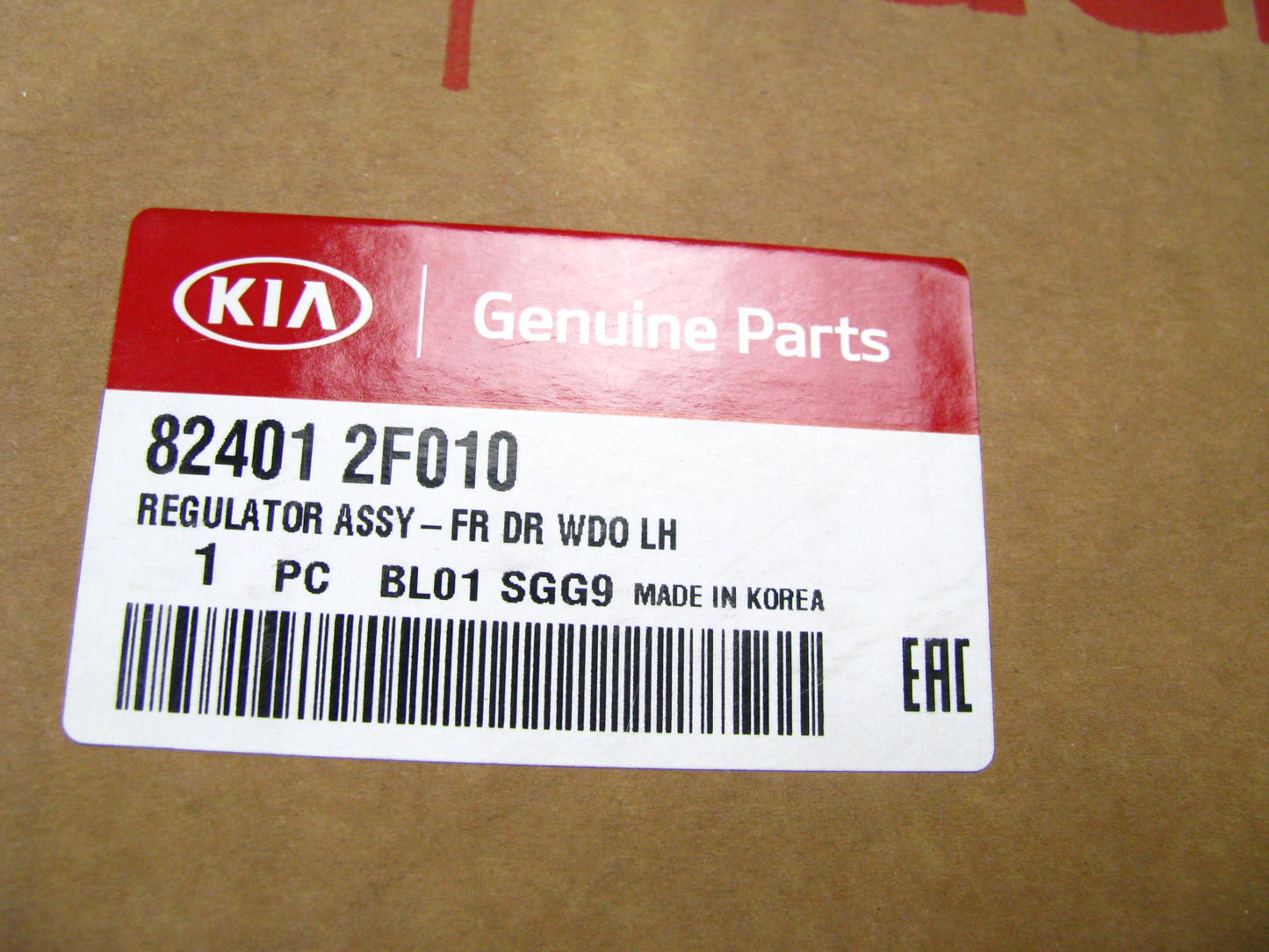 NEW - OEM 824012F010 Left Front Window Regulator For 2004-2009 Kia Spectra