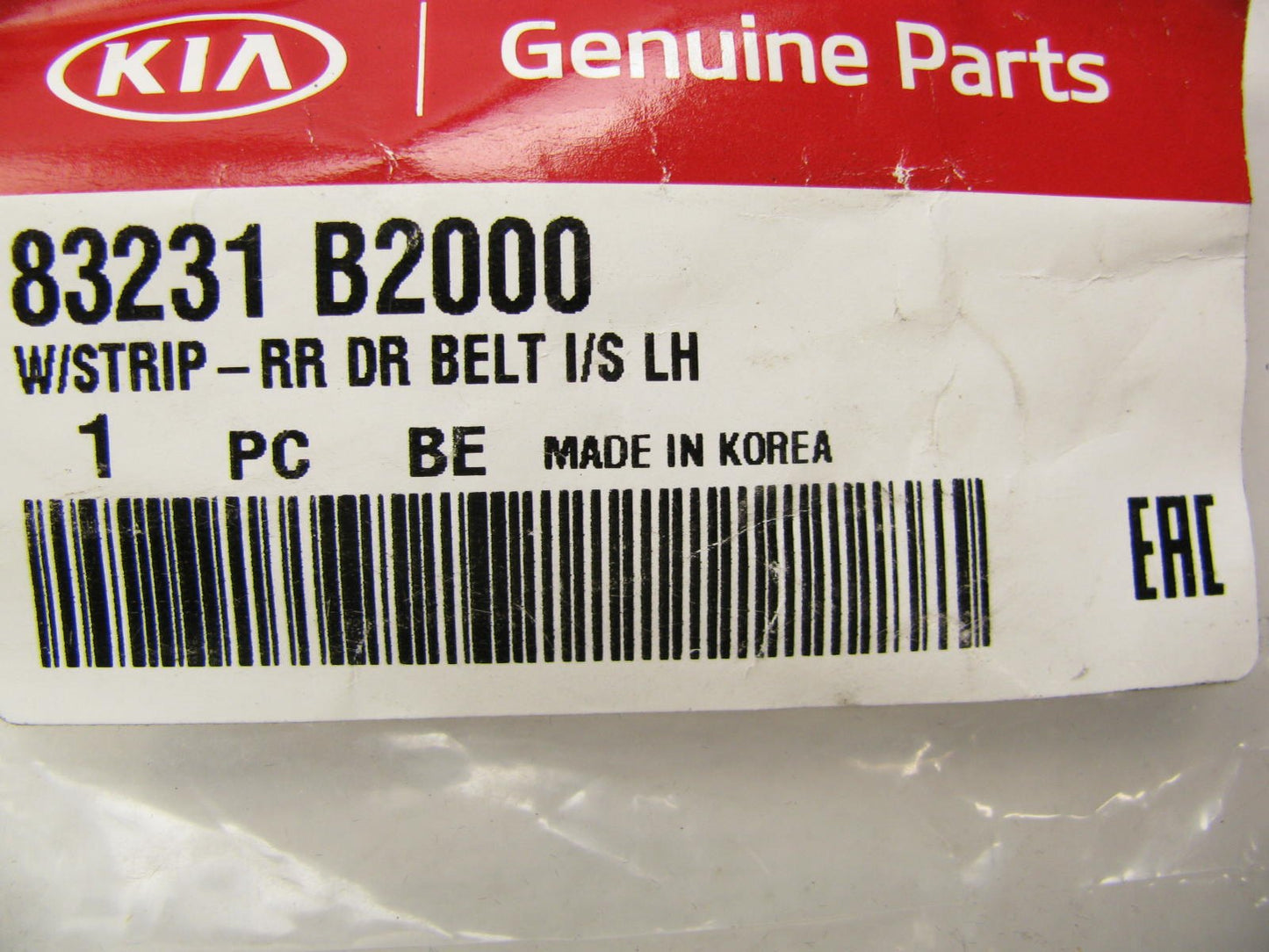NEW GENUINE REAR LEFT Door Belt Weatherstrip Seal OEM For 14-17 Soul 83231B2000