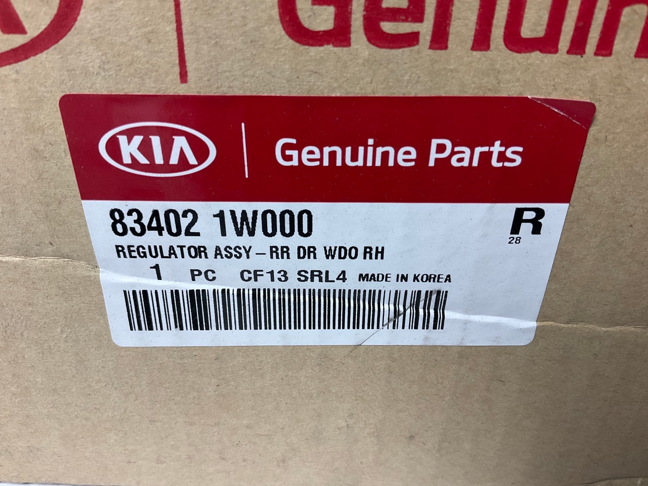 NEW - OEM 834021W000 Rear Right Manual Window Regulator For 2012-2017 Kia Rio