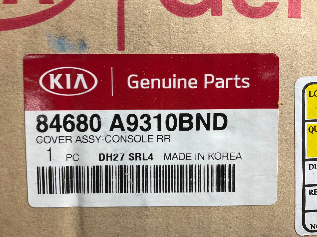 NEW Center Console Rear Cover Trim OEM For 2016-2021 Kia Sedona 84680A9310BND
