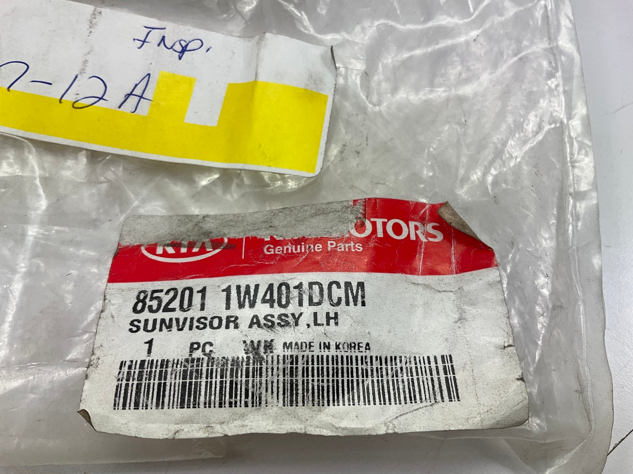NEW Left Drivers Beige Sun Visor OEM For 12-17 Kia Rio W/O Sunroof 852011W401DCM