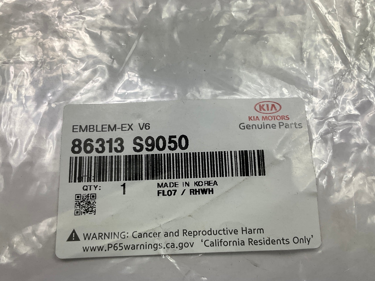 NEW - OEM 86313S9050 ''EX V6'' Emblem For 2020-2021 Kia Telluride Nightfall