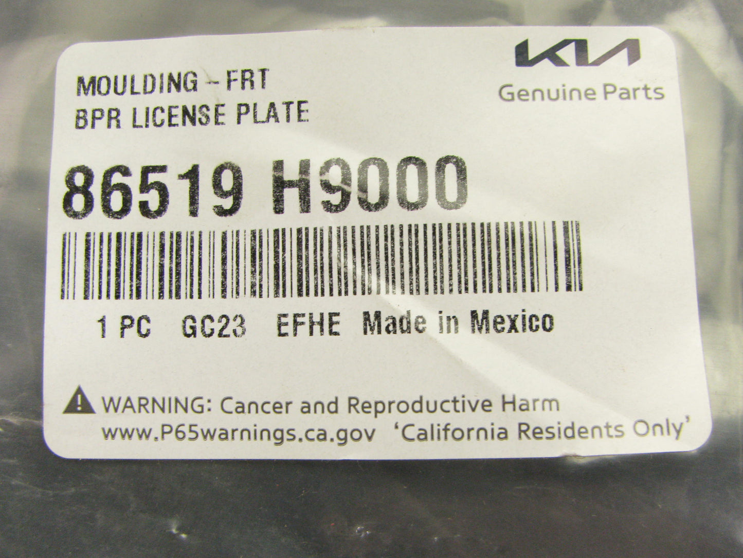 NEW GENUINE 86519H9000 FRONT Bumper License Plate Bracket OEM For 18-20 Kia Rio