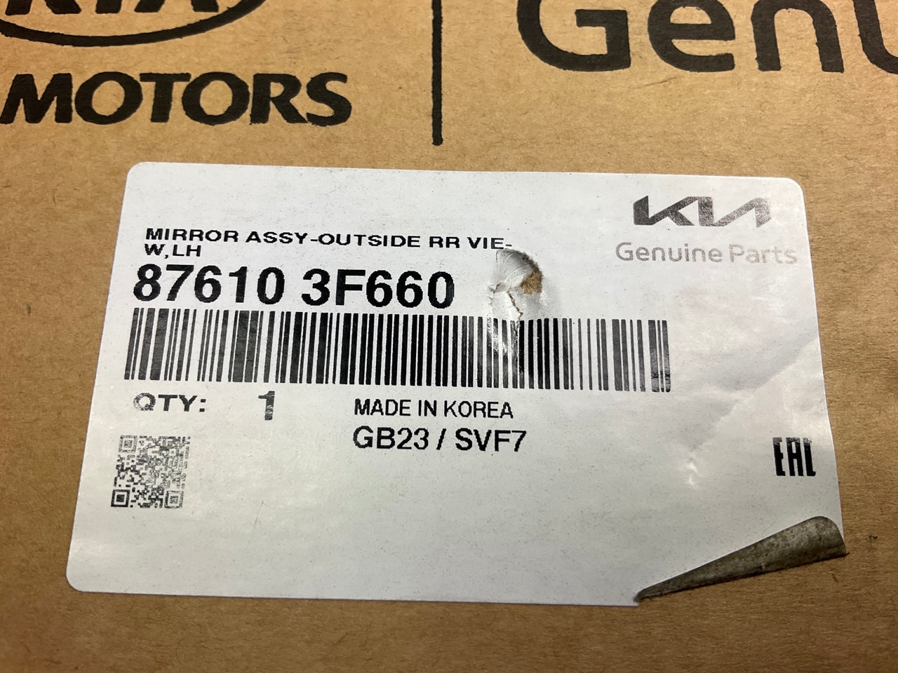 NEW Left Drivers Mirror (With Memory Option) OEM For 08-09 Kia Amanti 876103F660