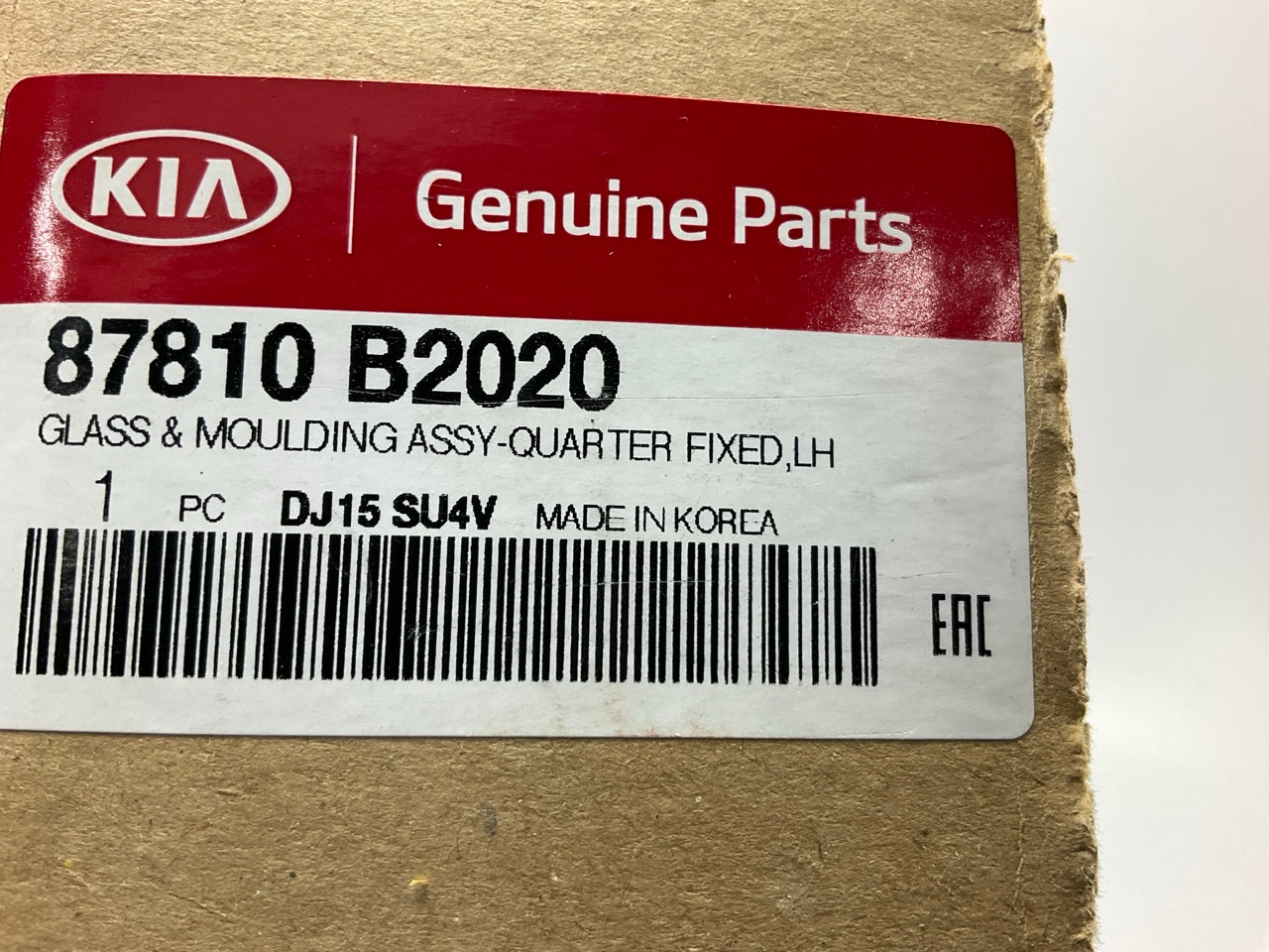 Rear Quarter Panel Left Fixed Window Glass OEM For 2014-2019 Kia Soul 87810B2020