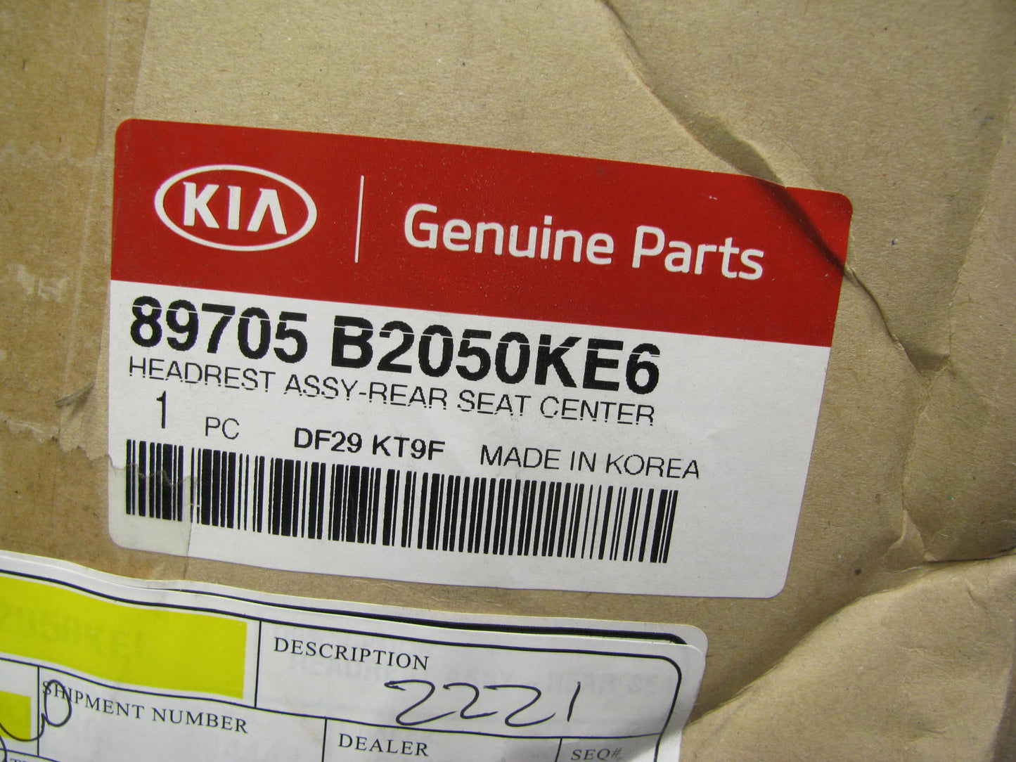 NEW GENUINE 89705B2050KE6 REAR Seat Headrest OEM For 14-16 Kia Soul
