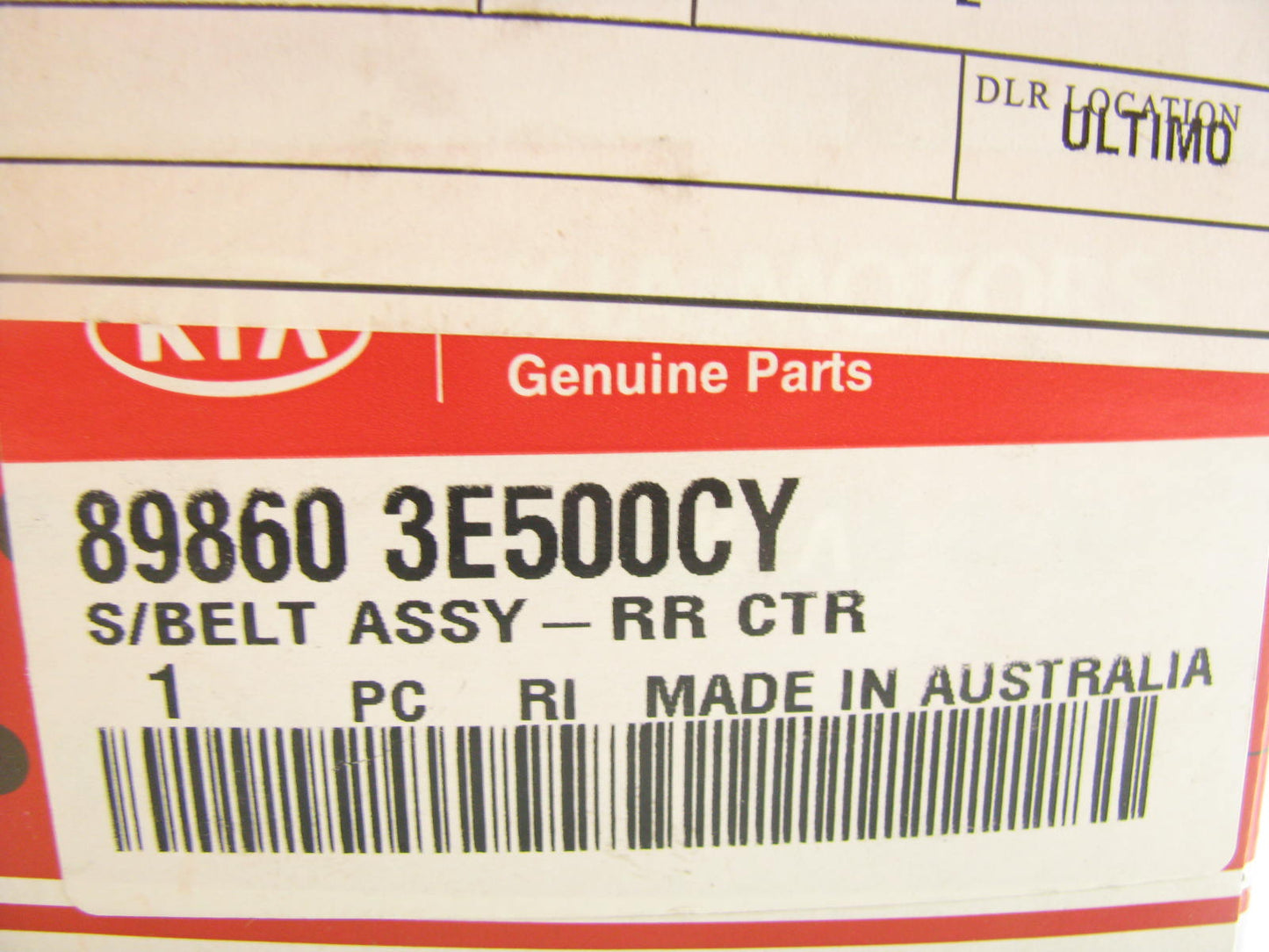 NEW - OEM 898603E500CY Rear Center Seat Belt For 2004-2006 Kia Sorento
