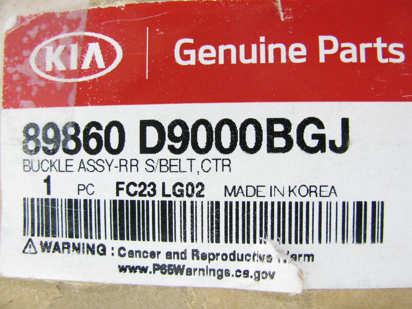 NEW Rear Second Row Seat Belt Buckle OEM For 2017-22 Kia Sportage 89860D9000BGJ