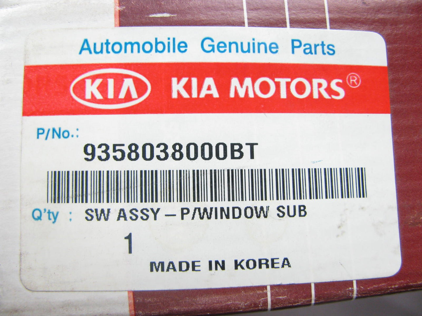 NEW GENUINE REAR LEFT Power Window Switch For 2000-2005 Kia Optima 9358038000BT