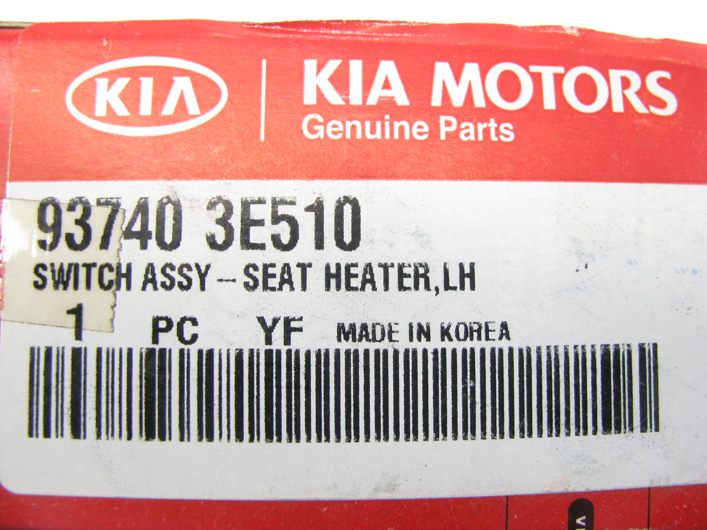 NEW - OEM 937403E510 Front Left Seat Warmer Switch For 2006-2009 Kia Sorento