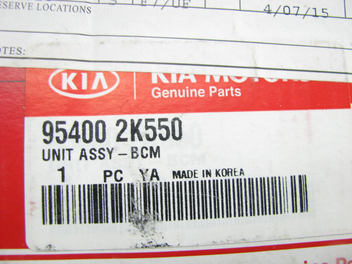 NEW - OEM BCM Body Control Module For 2012-13 Kia Soul 954002K550 MANUAL TRANS.