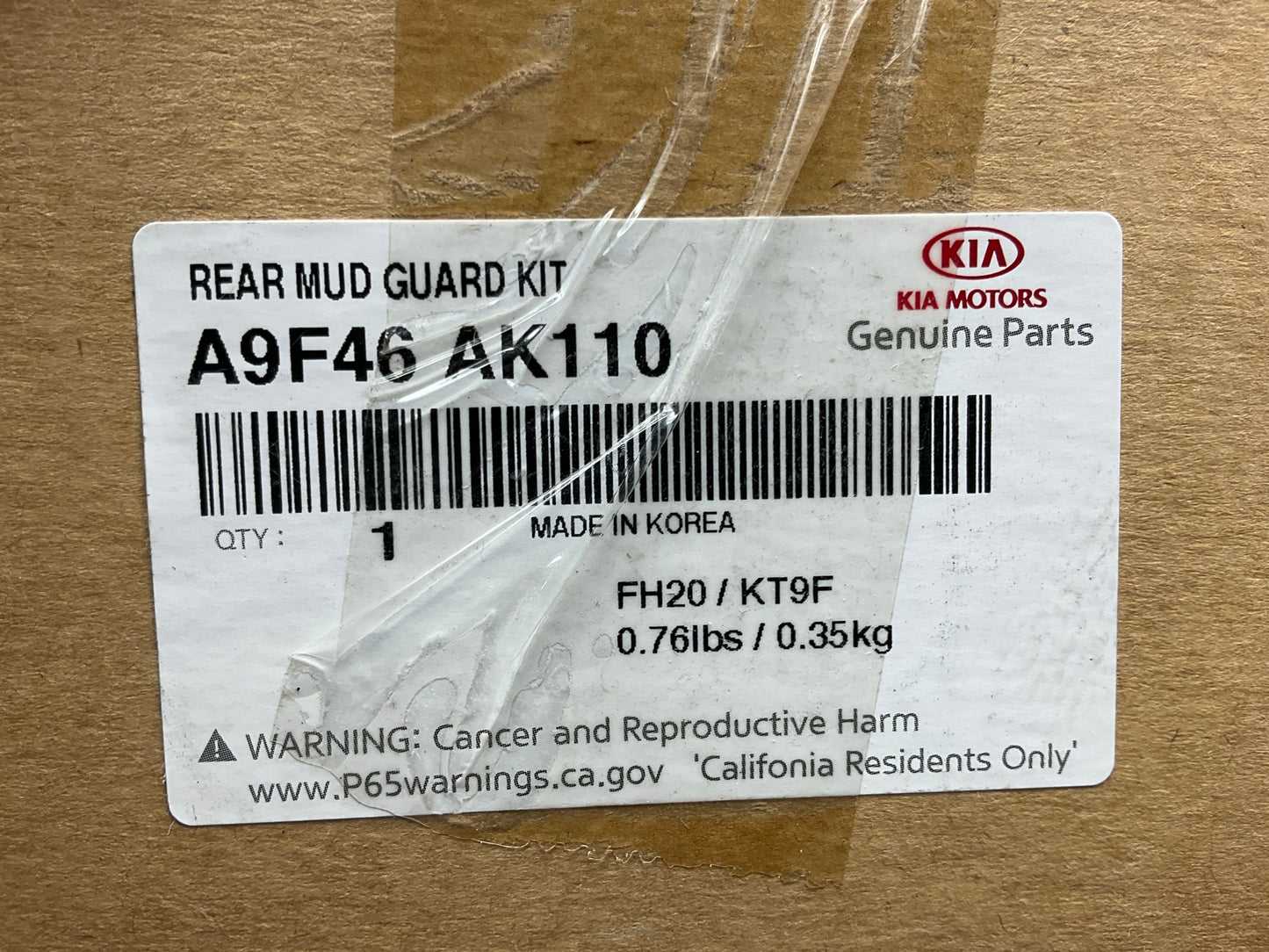 NEW GENUINE Rear Splash Guards / Mud Flaps OEM For 19-21 Kia Sedona A9F46AK110