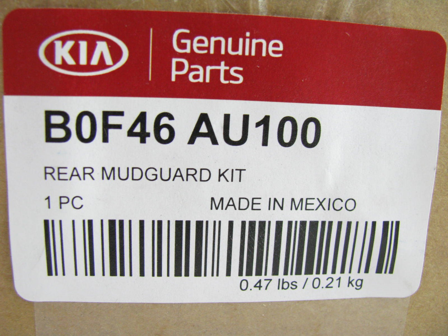 NEW - OEM B0F46AU100 Rear Mud Flap Splash Guards For 2016-2017 Kia Forte