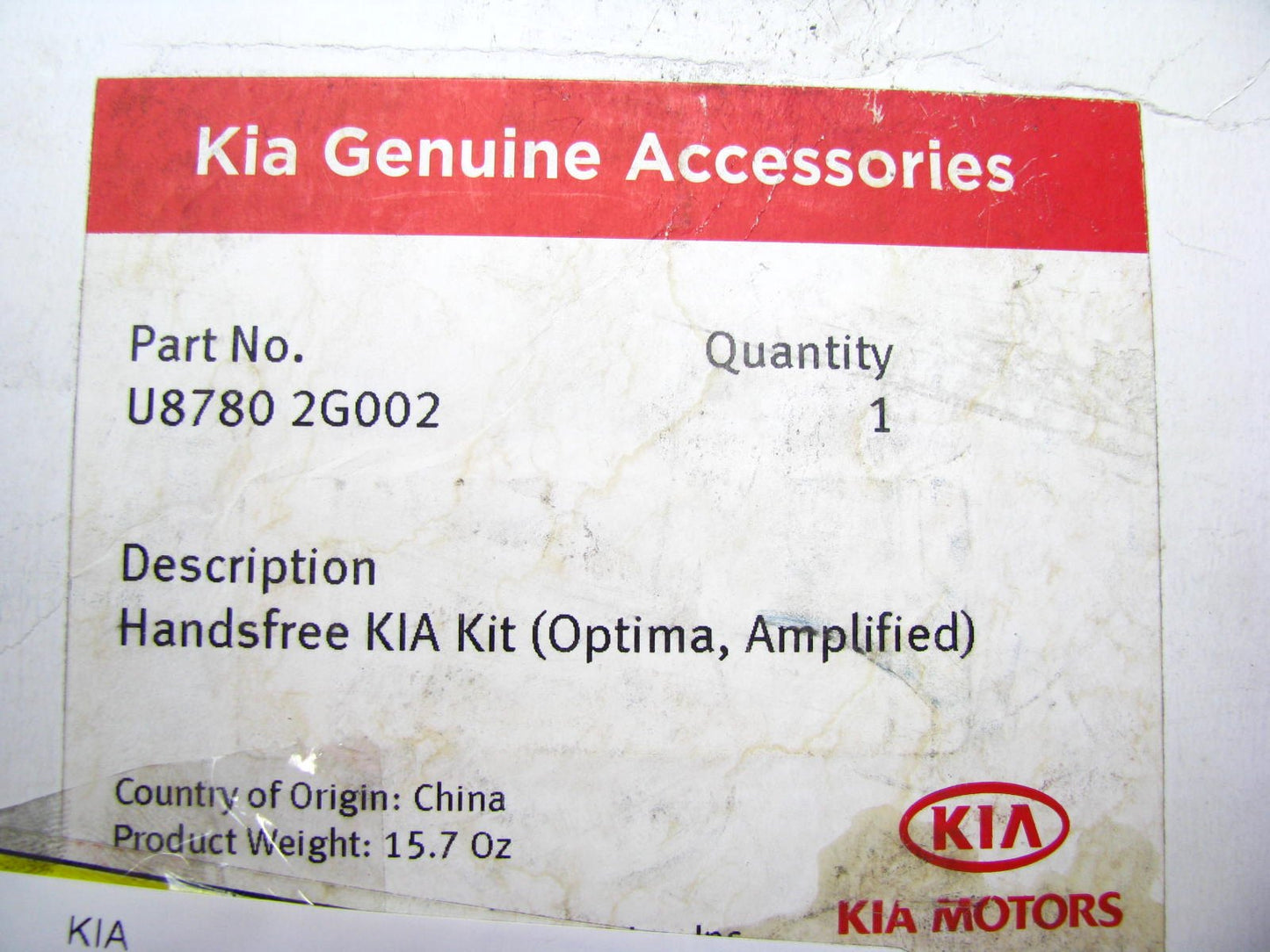 NEW - OEM Genuine Bluetooth Hands Free Kit For 2008-2010 Kia Optima U87802G002