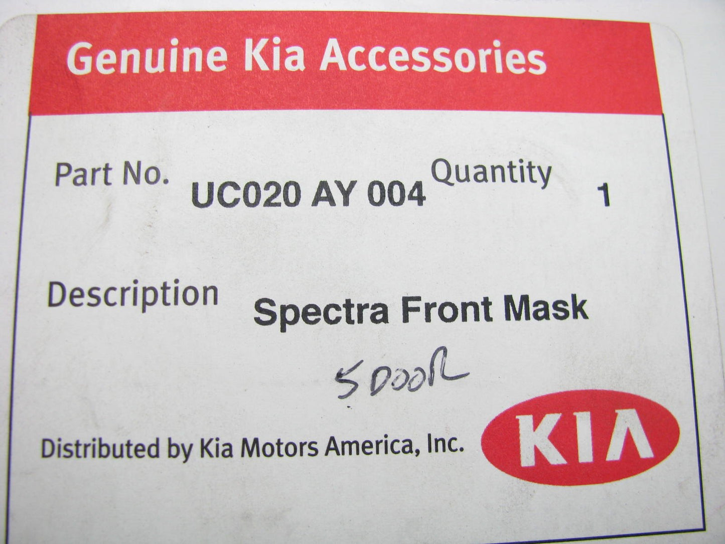 New OEM BLACK Front End Cover Nose Mask Cover For 00-04 Kia Spectra 5 HATCHBACK