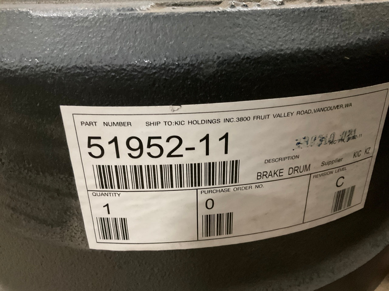 (2) KIC 51952-11 Inboard Brake Drum 16.5''x7'', Replaces 68897F, 2765, 16907