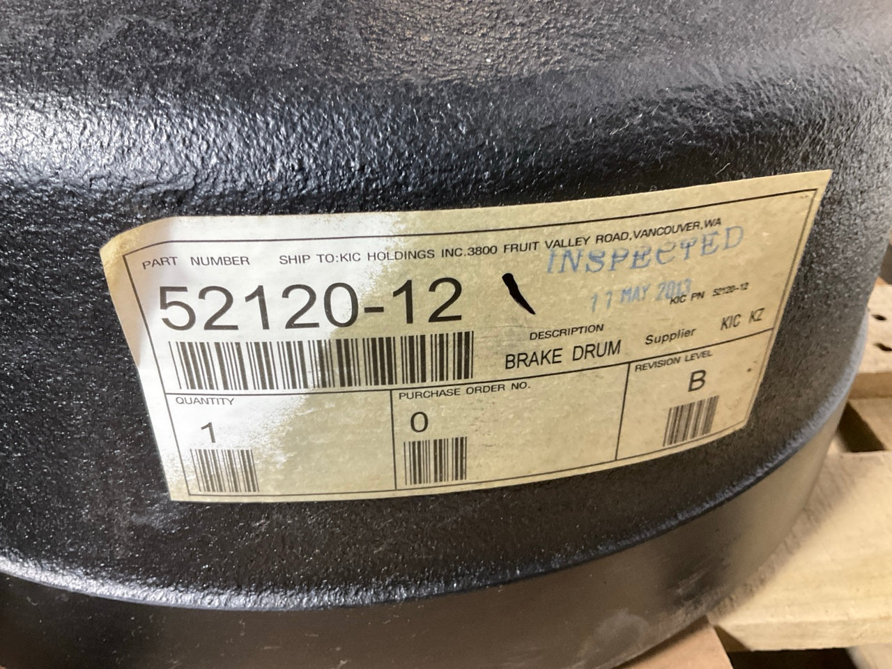 (2) KIC 52120-12 Rear Brake Drums For 16.50'' X 7.00'' Brakes With 11.25'' Pilot