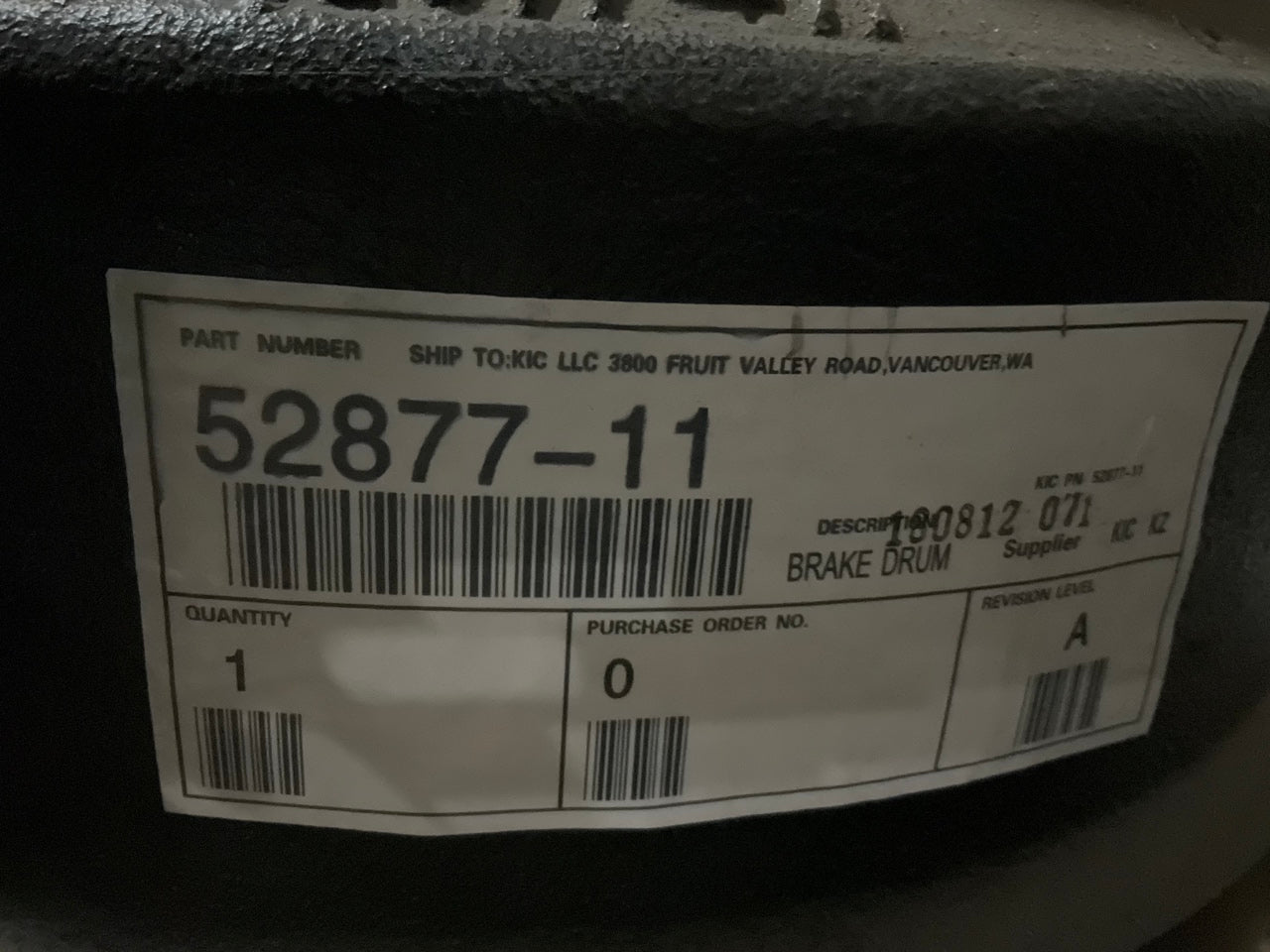 (2) KIC 52877-11 Brake Drum, Cast Iron, Outboard, 16.50''x7.00'' 60876F, 16729
