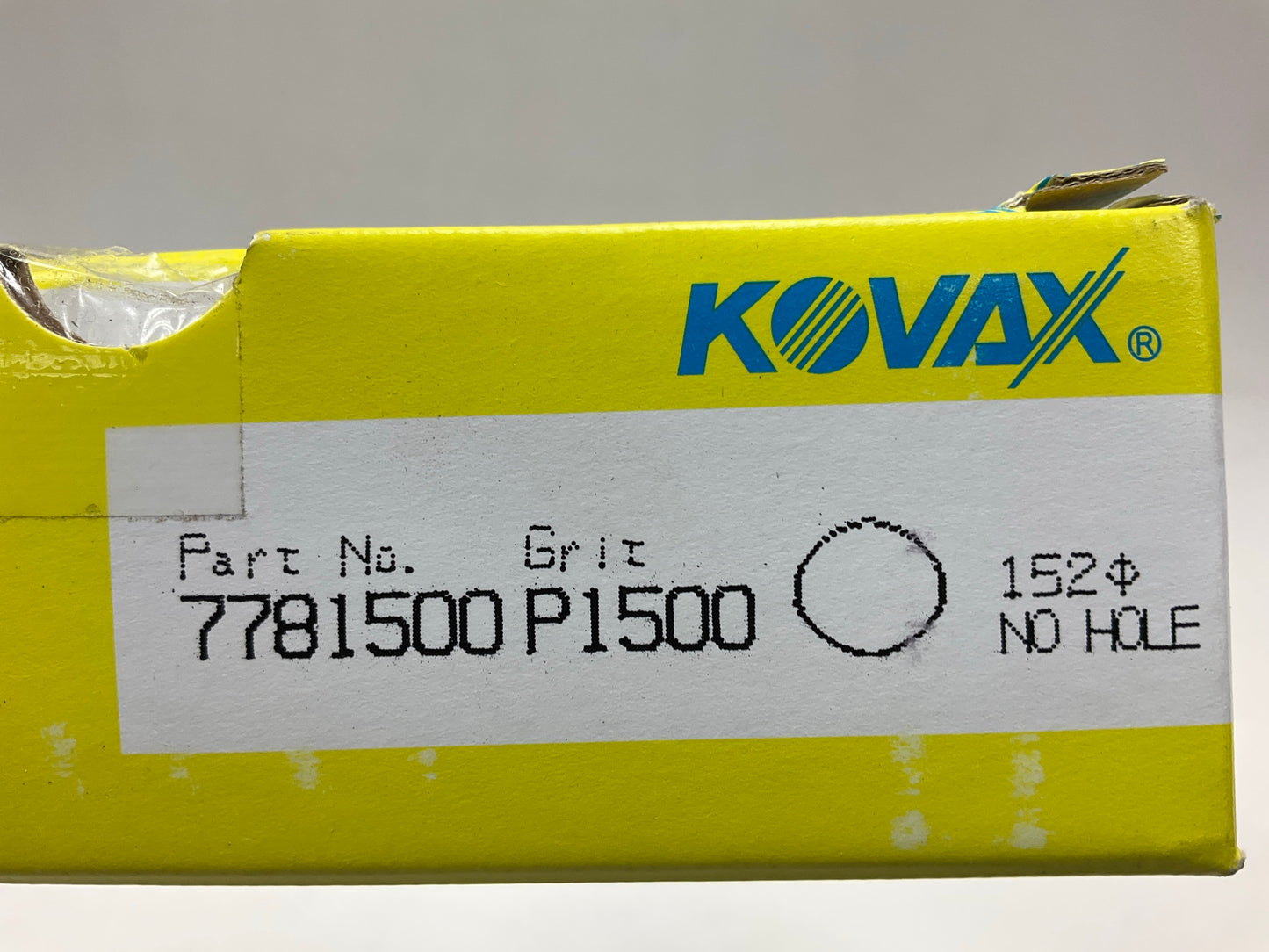 Kovax 7781500 Yellow-Film 6'' Super-Tack Sanding Discs Grade P1500, 50 / Box