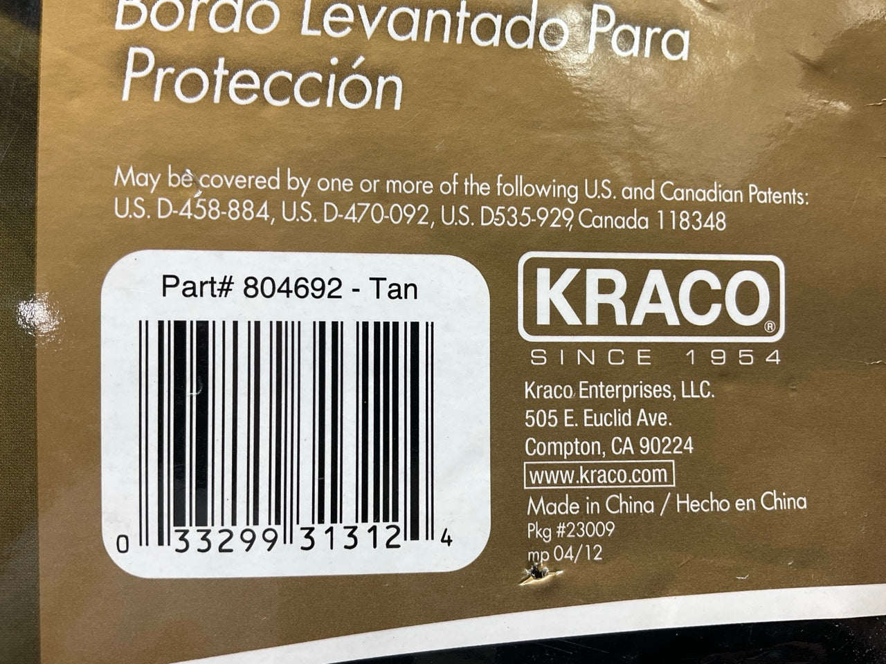 Kraco 804692 4-Piece TAN Rubber Floor Mats Set, Universal