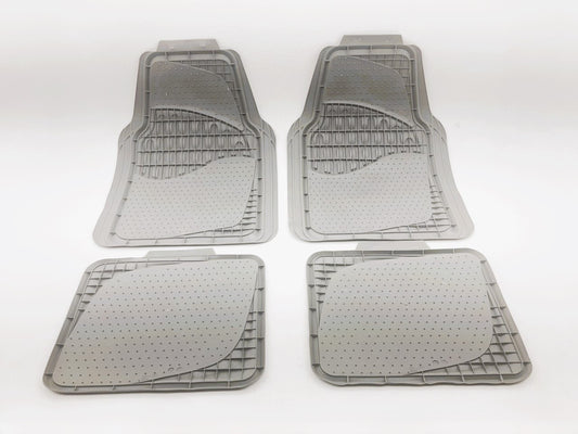 Kraco R8304A Gray Premium 4-Piece Floor Mats Carpet Set, Universal