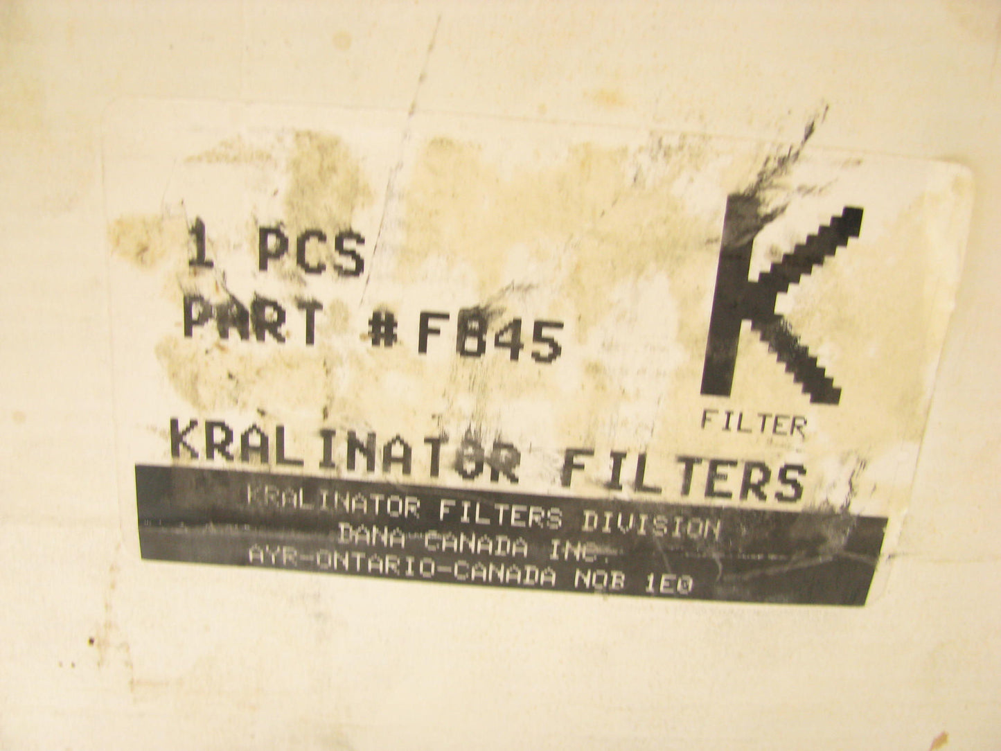 Kralinator F845 Fuel Filter Replaces C208 P550043 G1031 D4HZ9365A