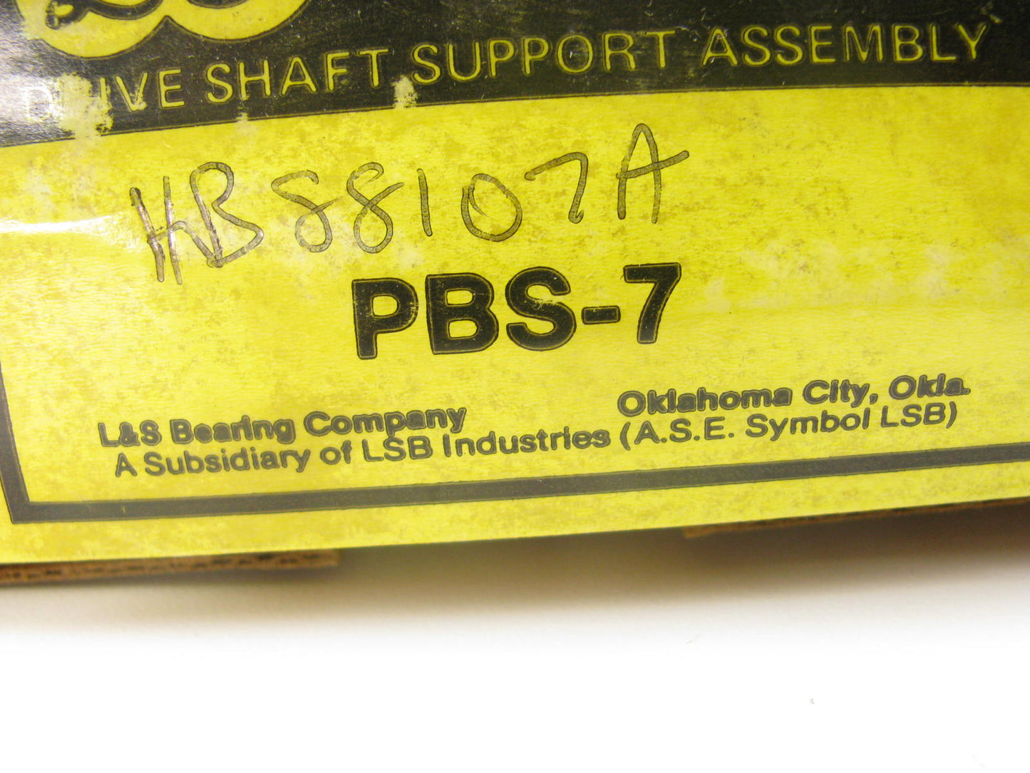 L&S PBS-7 Drive Shaft Center Support Bearing Center