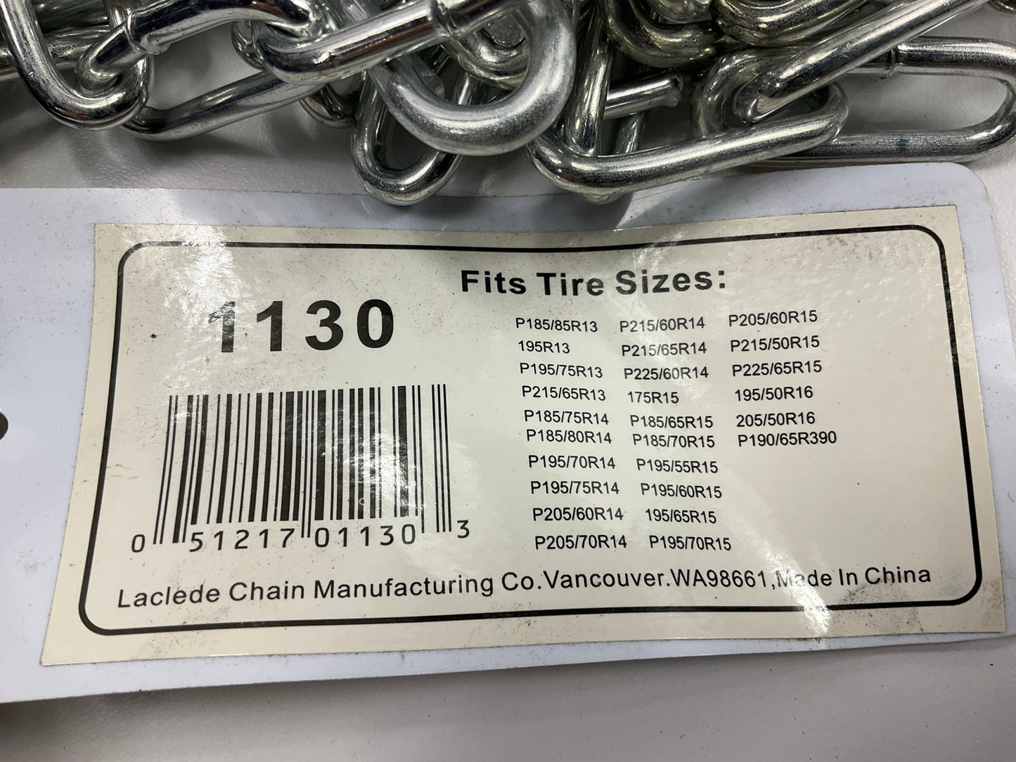 Laclede #1130 Tire Snow Chains PAIR 185/55-16, 195/55-16, 195/60-16, 205/45-16