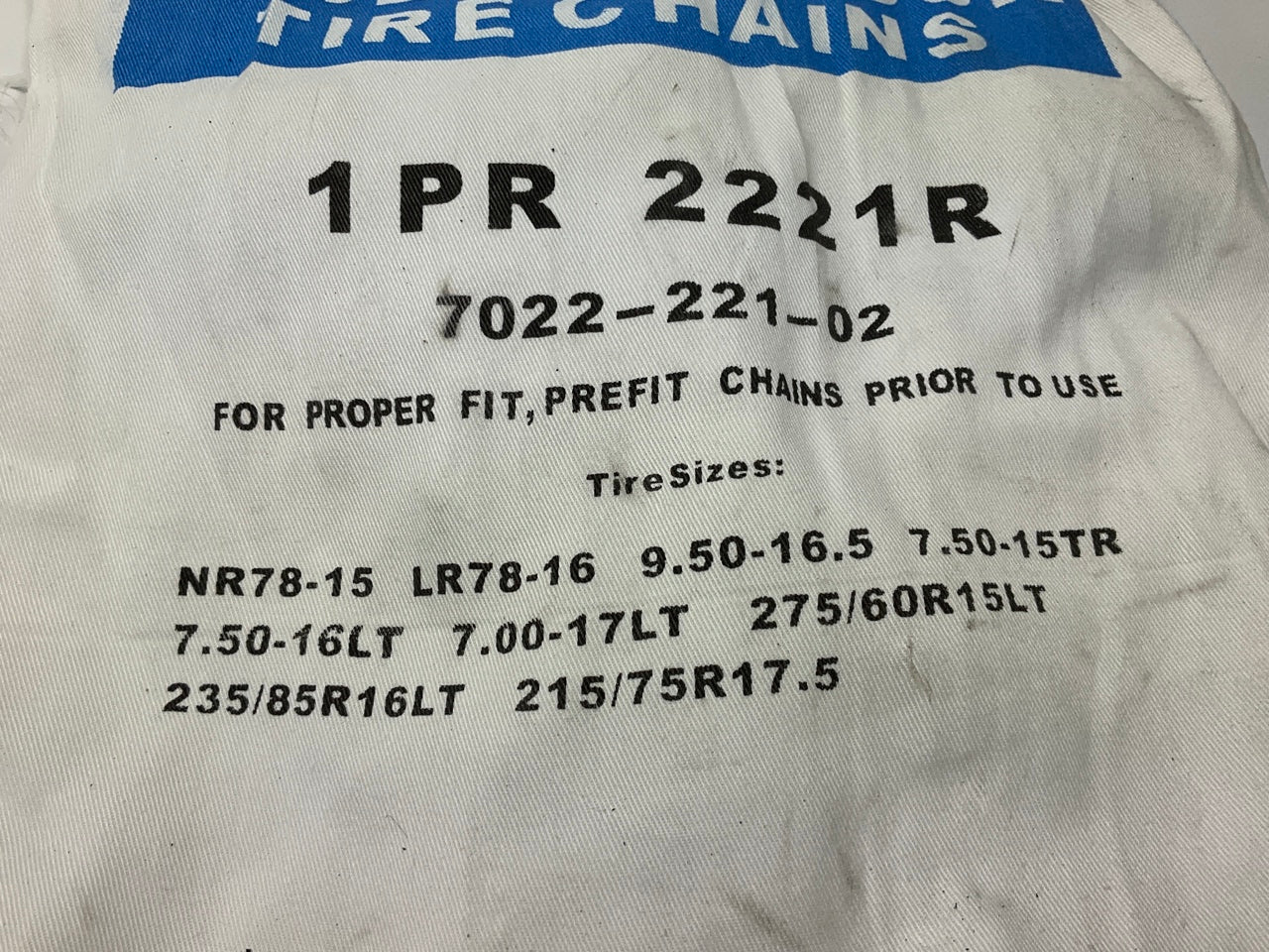 Laclede 2221R Tire Snow Chains NR78-15, 7.50-15TR, 275/60R15LT, LR78-16LT