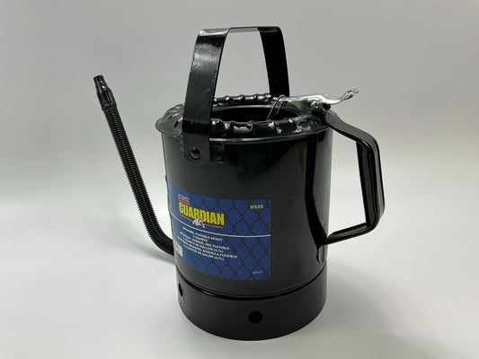 Lincoln G525 5 Quart Metal Fluid Measuring Can, 14'' Flexible Spout