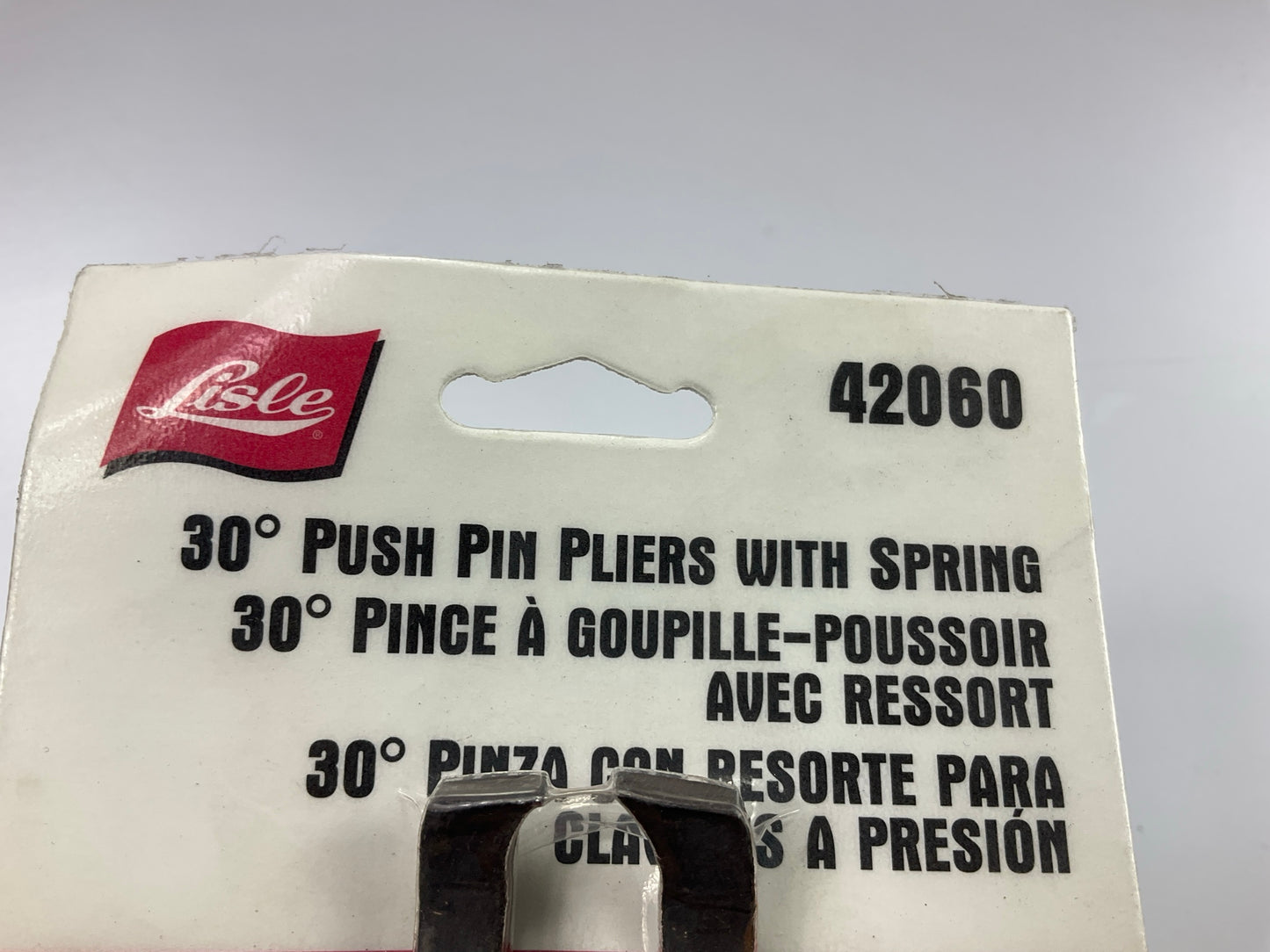 Lisle 42060 30° Push Pin Clip Pliers With Spring Action & 30 Degree Offset