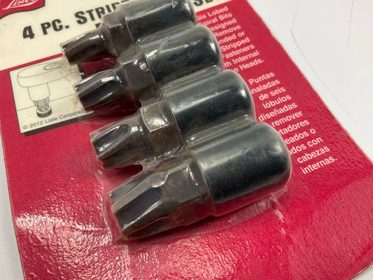 LISLE 62110 4-Piece Stripped Screw Extractor Set - #7, #8, #9, #10