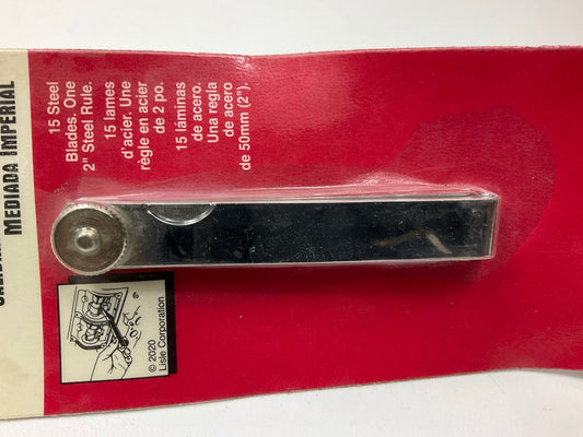 Lisle 67950 Standard Feeler Gauge Set .002 To .025 Inch, 15 Blade
