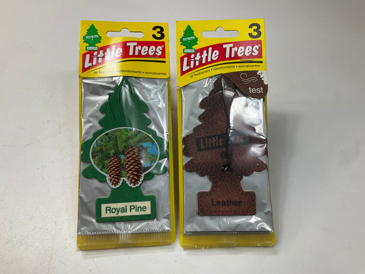 (60) Packs Of 3 Each Little Trees Air Fresheners - 10 Royal Pine & 10 Leather