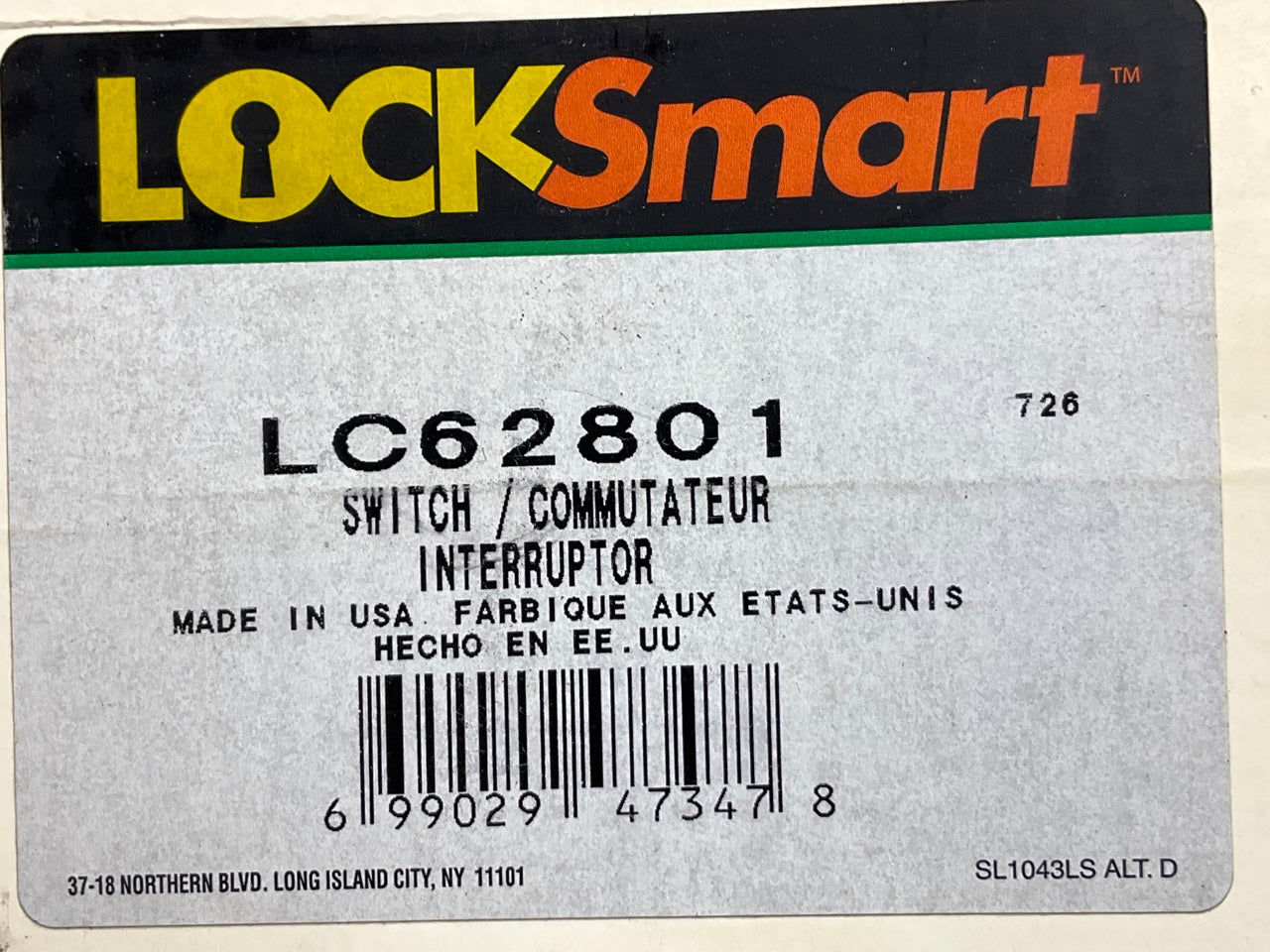 Locksmart LC62801 Ignition Lock Cylinder And Switch 1994-1997 Honda Accord AUTO