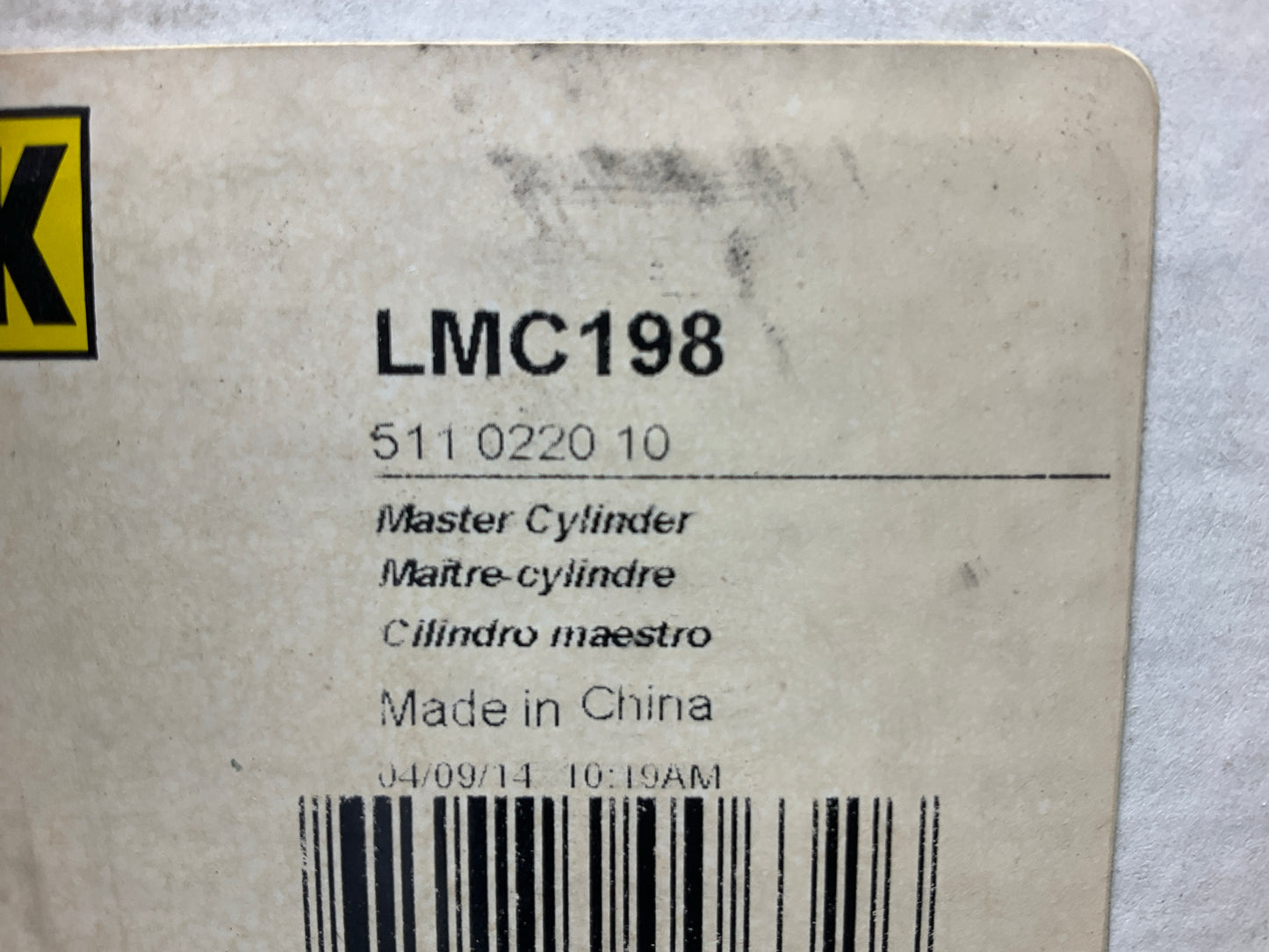 LUK LMC198 Clutch Master Cylinder