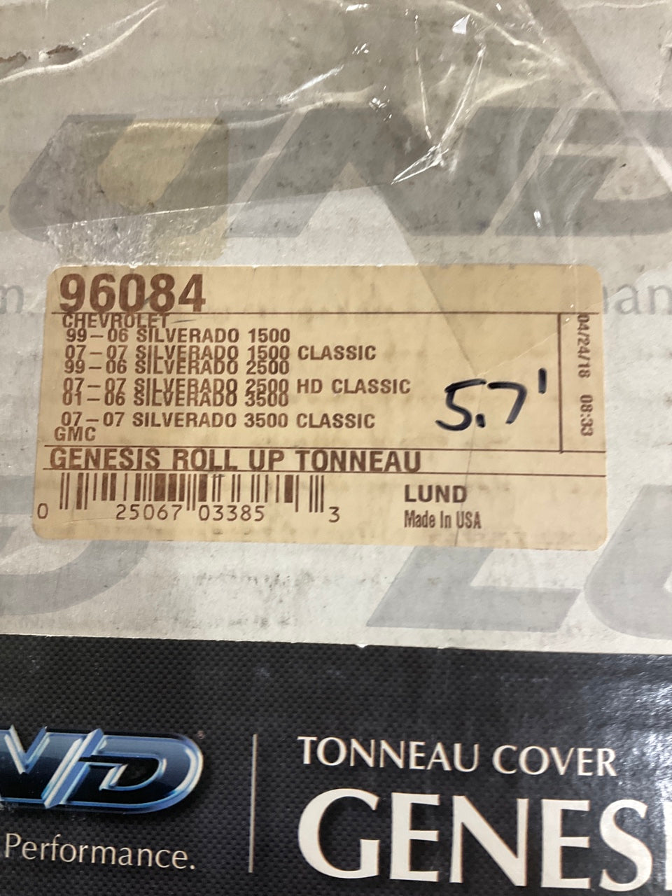 Lund 96084 Soft Roll Up Truck Bed Tonneau Cover 04-07 Sierra Silverado 5'9'' Bed