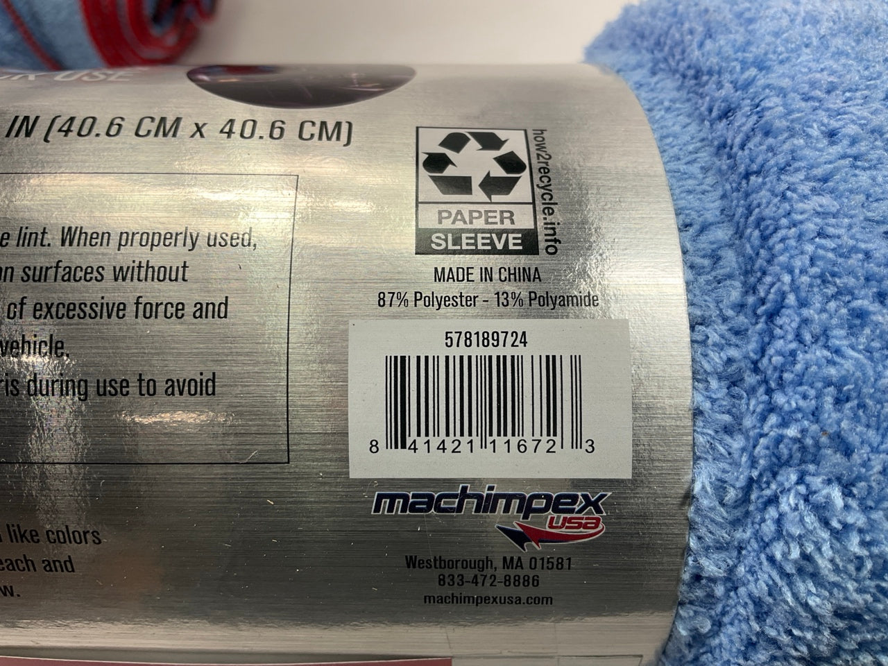 50 TOWELS - Machimpex 578189724 Microfiber Cloth Towel 16''x16'' Large Size, BLUE