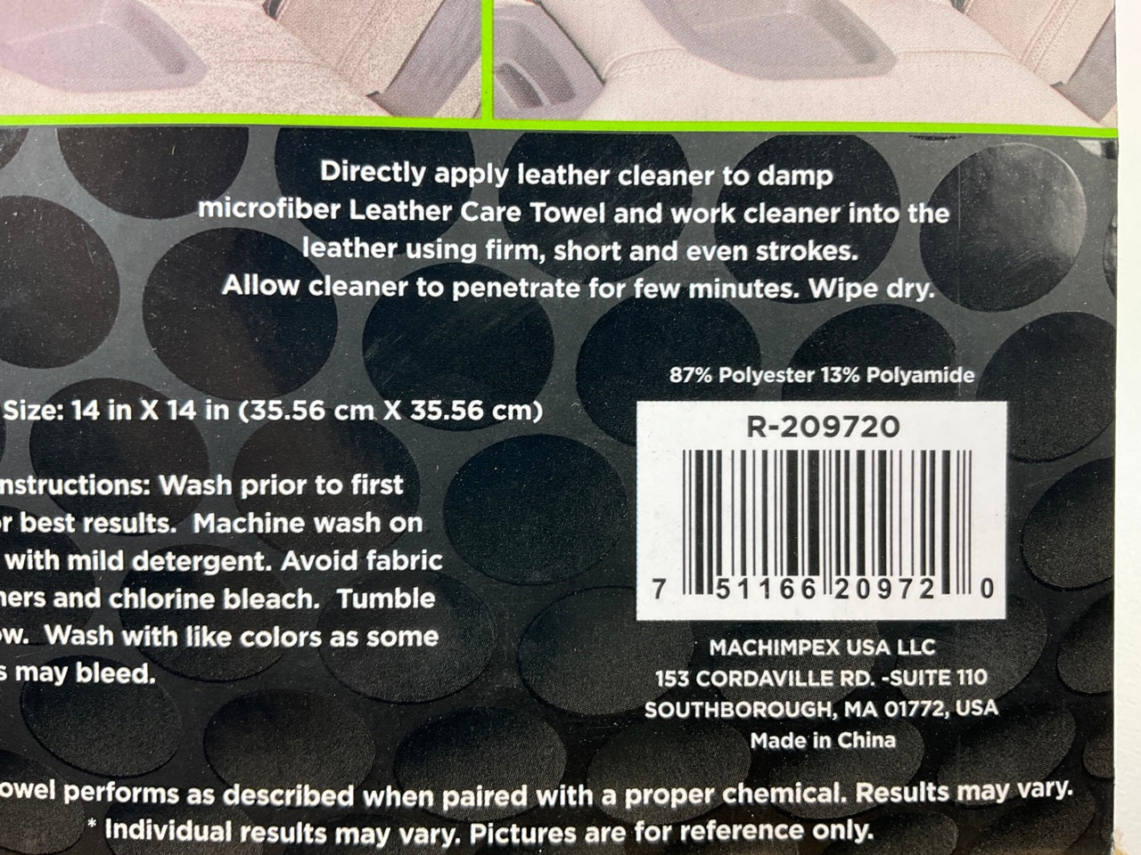 Machimpex R209720 Professional Microfiber Leather Care Towel - 2 Pack
