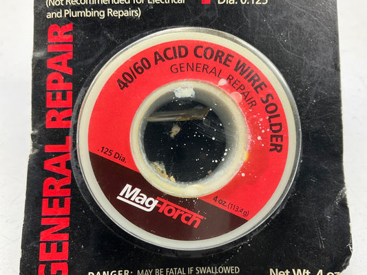 Mag-Torch MT304AC40 40/60 Acid Core Wire Solder, 4 Oz, 0.125'' Diameter