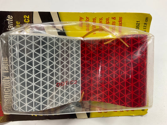 Magic Mounts 3521 Red & Silver 2'' X 18'' Safety Reflective Conspicuity Tape
