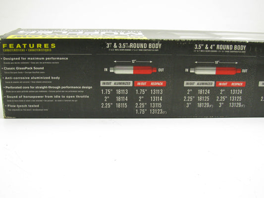 MagnaFlow 18125 Glasspack Aluminized Steel Muffler 2-1/4'' Inlet, 2-1/4'' Outlet