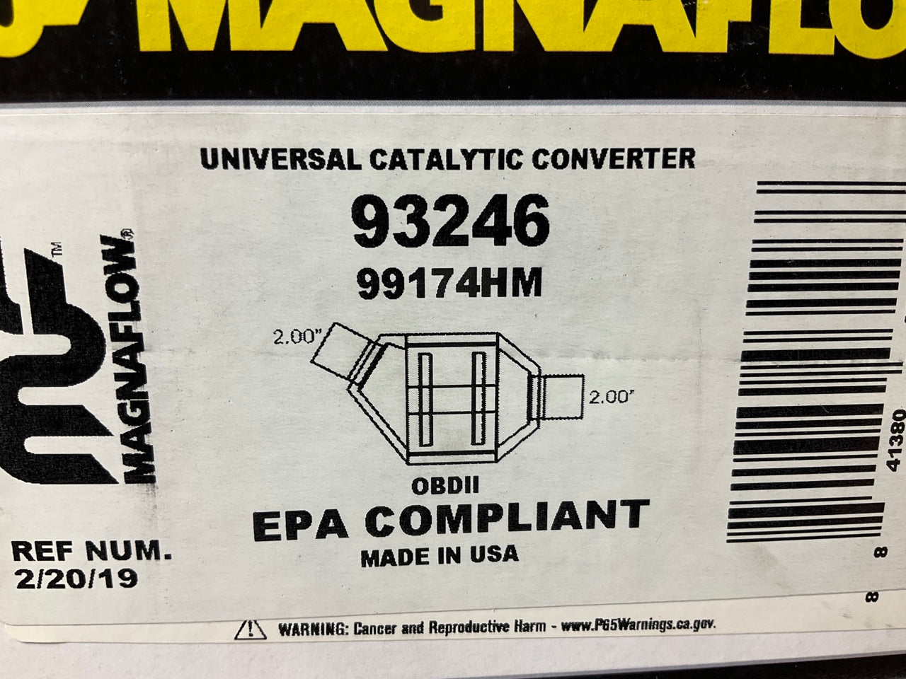 Magnaflow 99174HM Universal EPA Compliant Catalytic Converter 2'' Inlet / Outlet