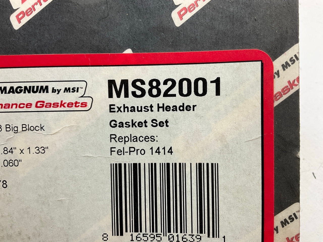 Magnum MS82001 Exhaust Header Gaskets For Chrysler V8 Big Block 1.84'' X 1.33''