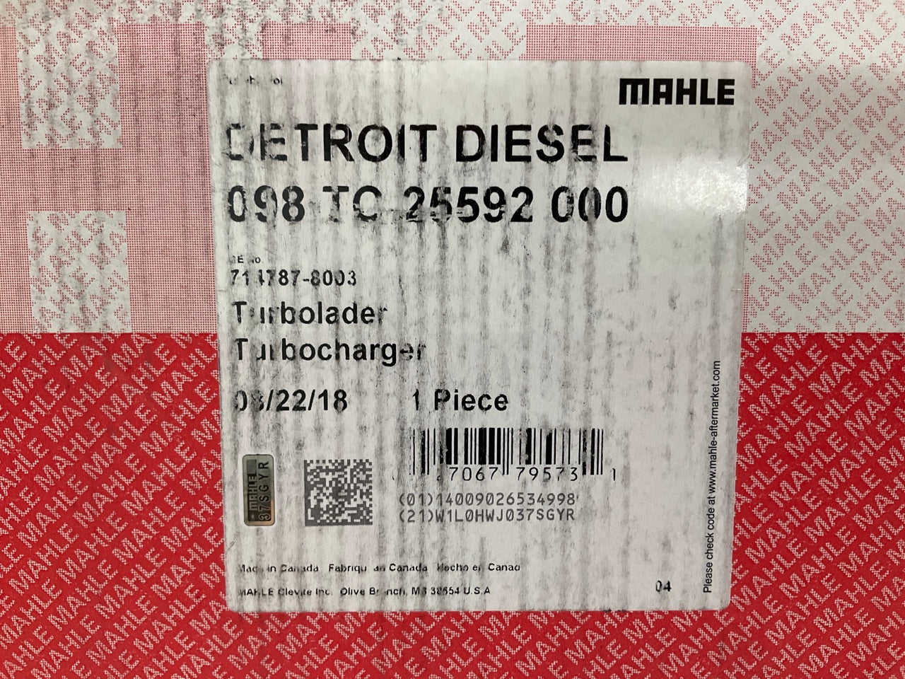 Mahle 098TC25592000 Turbocharger Turbo - Detroit Diesel 60 Series 12.7L 23528066