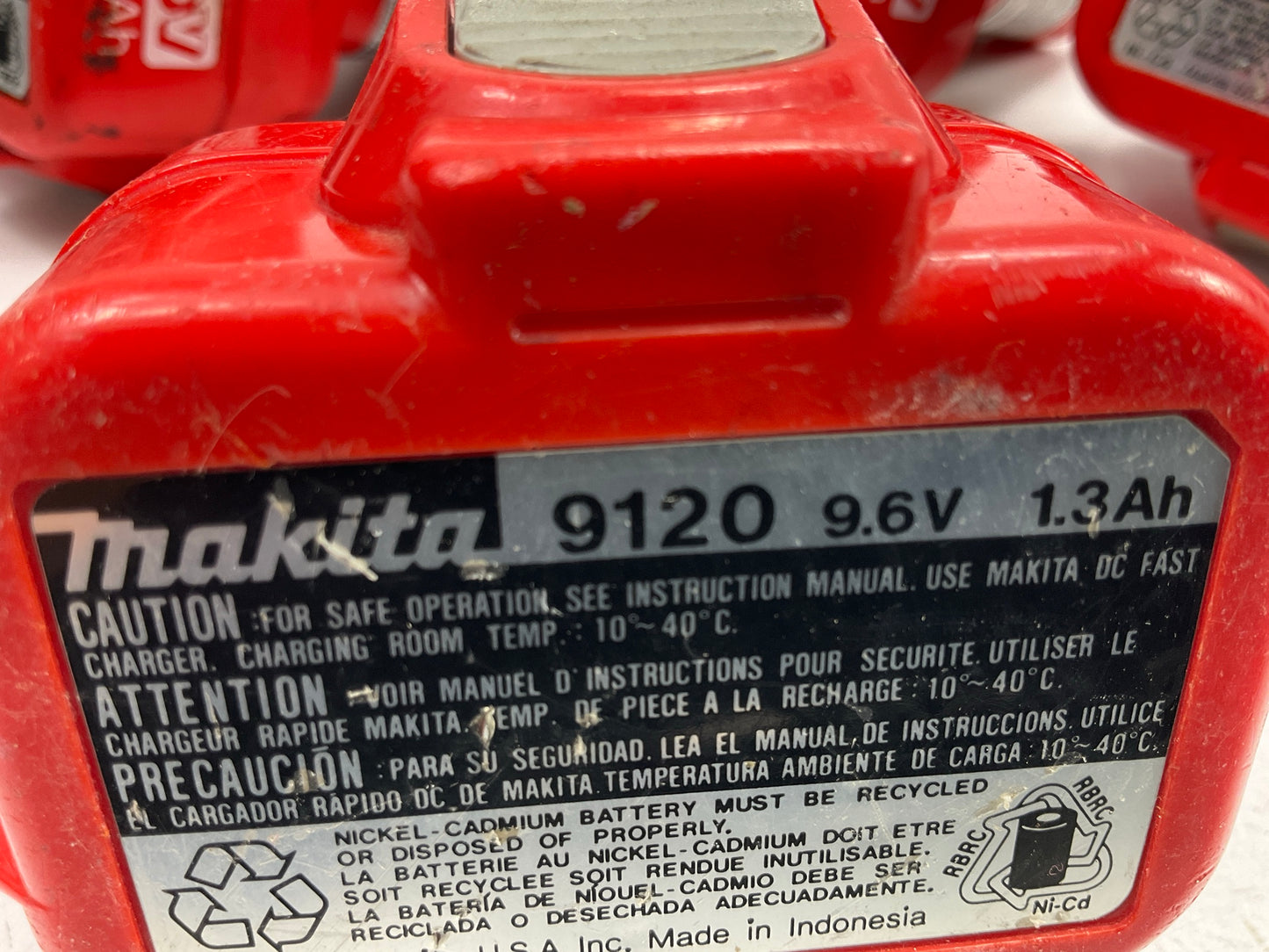 DEAD - (4) Makita 9.6v Battery For Parts Or Refurbishing 9120 NiCd Battery 1.3Ah