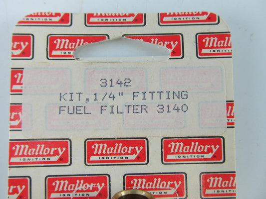 (2) Mallory 3142 1/4'' NPT To 3/8'' Barb Hose Fitting & (2) 1/4'' NPT Plugs